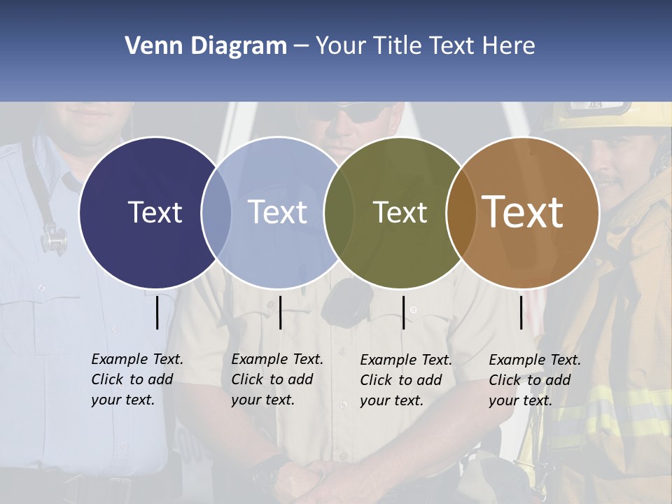 Three Firemen Standing Next To Each Other In Front Of A Fire Truck PowerPoint Template