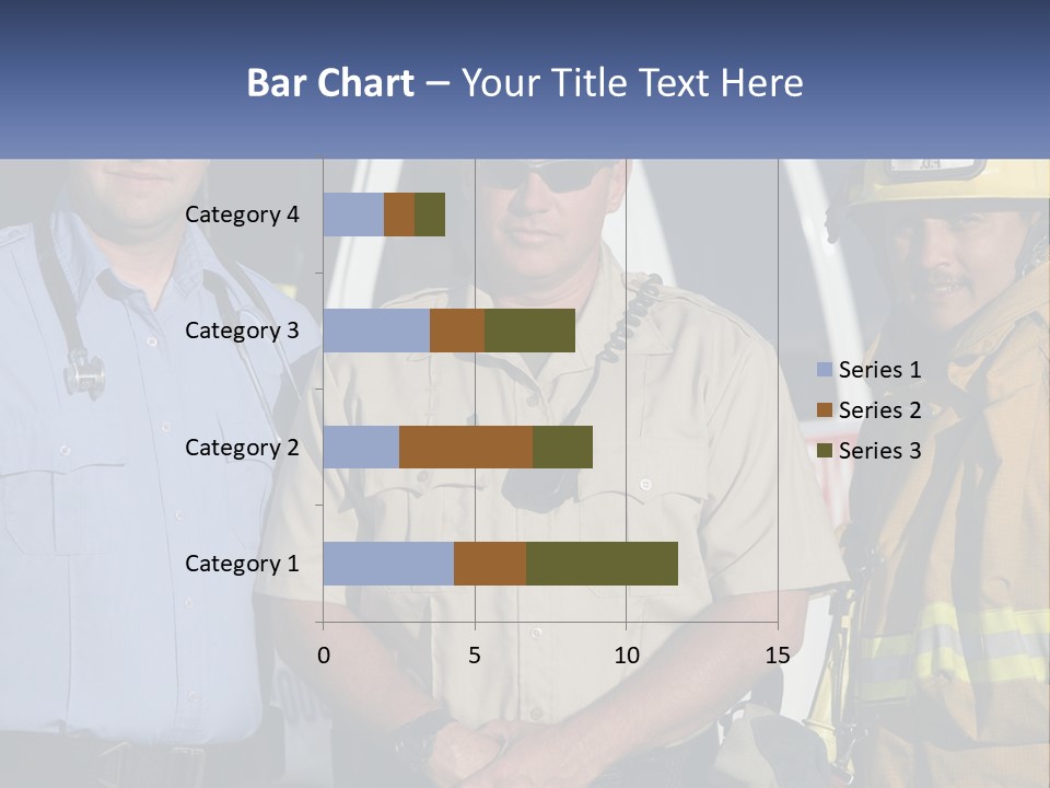 Three Firemen Standing Next To Each Other In Front Of A Fire Truck PowerPoint Template