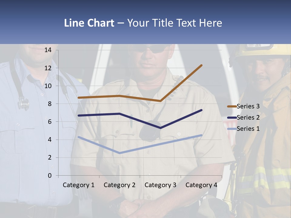 Three Firemen Standing Next To Each Other In Front Of A Fire Truck PowerPoint Template