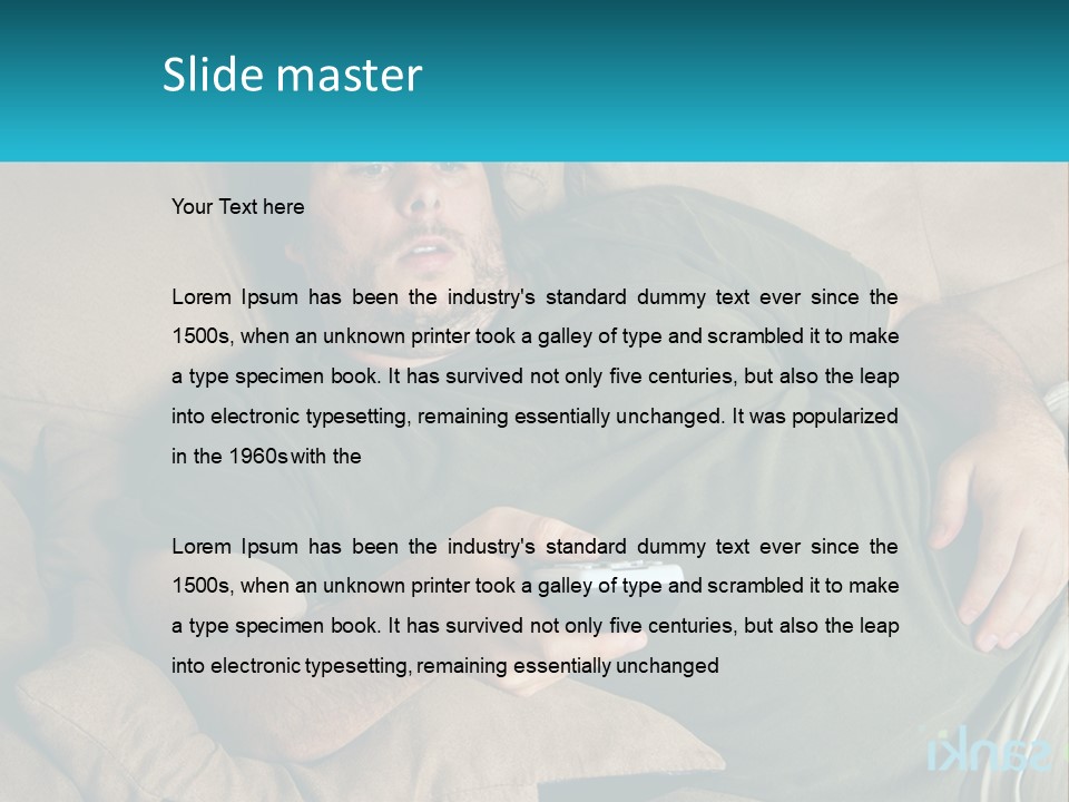 A Man Laying On A Couch Holding A Remote Control PowerPoint Template