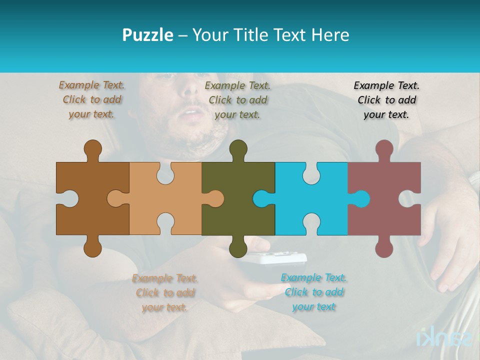 A Man Laying On A Couch Holding A Remote Control PowerPoint Template