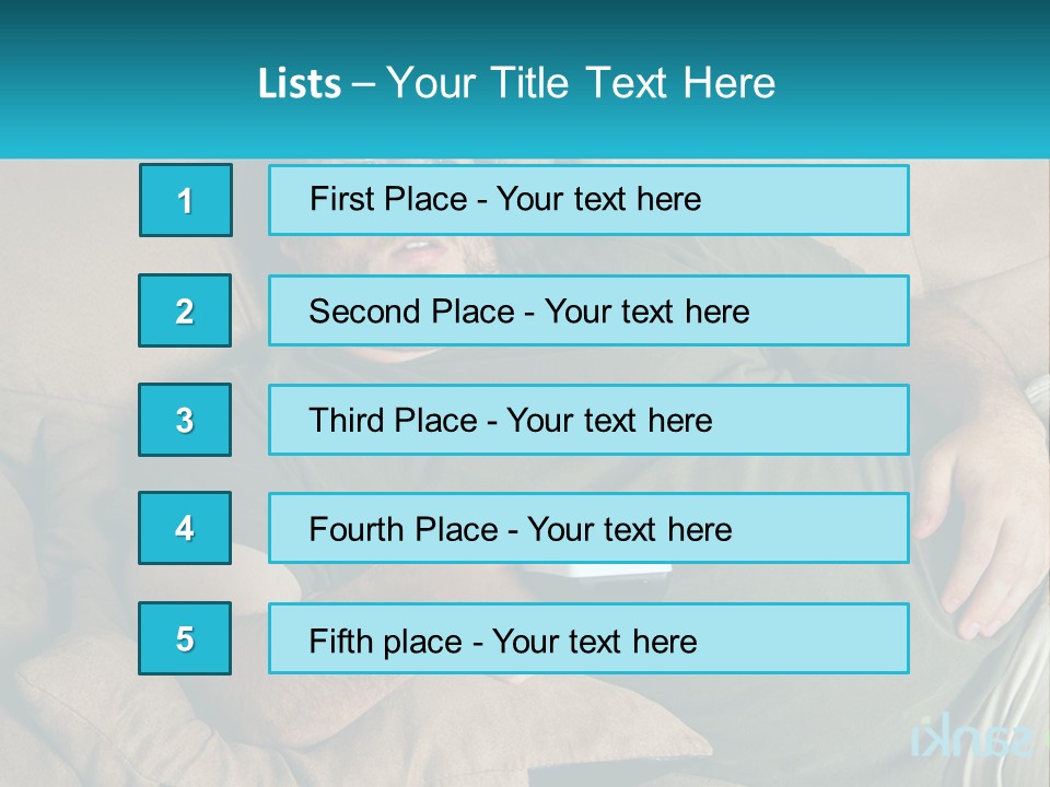 A Man Laying On A Couch Holding A Remote Control PowerPoint Template