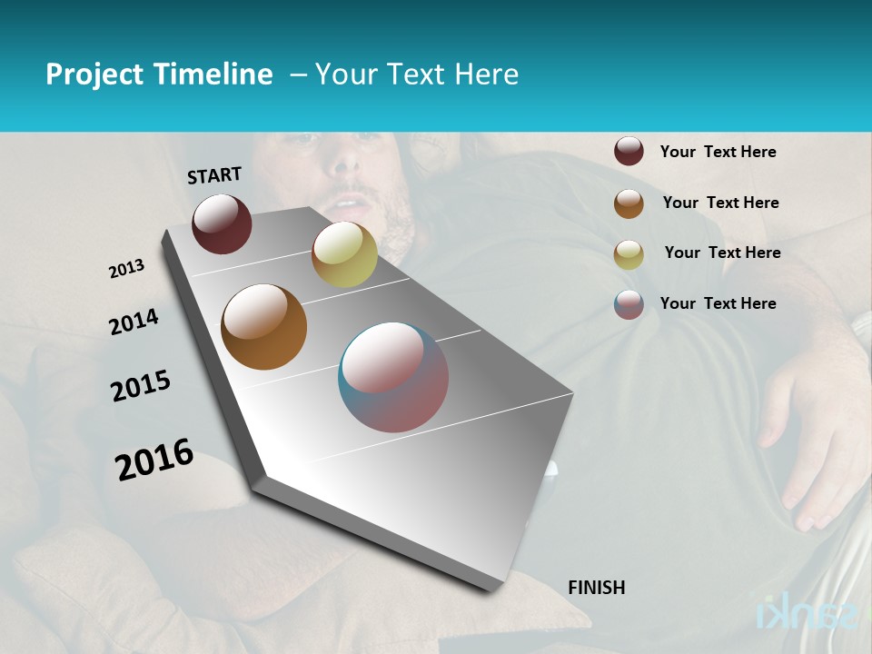 A Man Laying On A Couch Holding A Remote Control PowerPoint Template