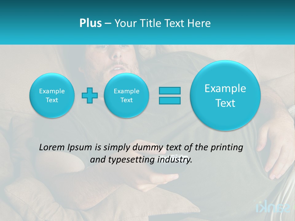 A Man Laying On A Couch Holding A Remote Control PowerPoint Template