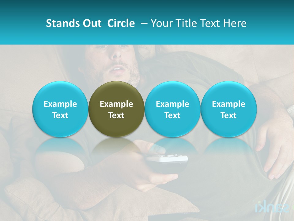 A Man Laying On A Couch Holding A Remote Control PowerPoint Template