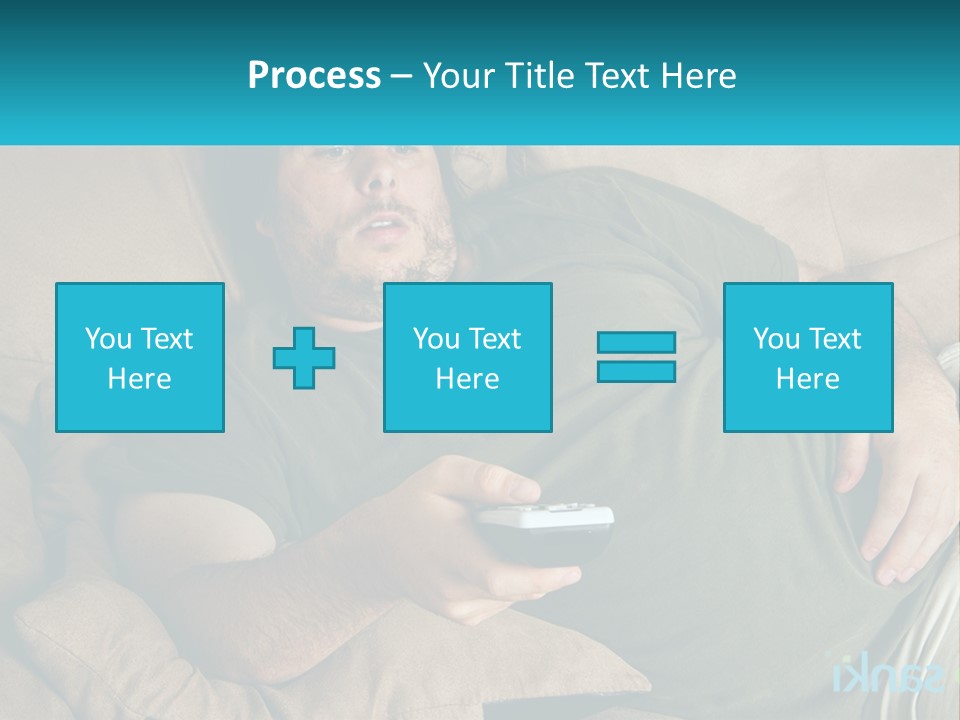 A Man Laying On A Couch Holding A Remote Control PowerPoint Template