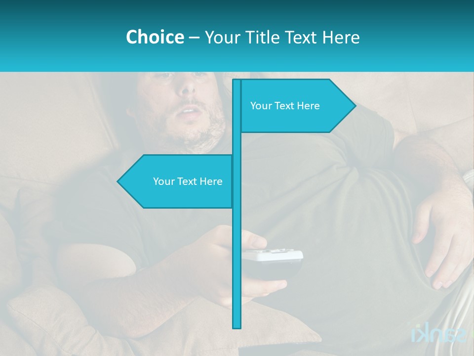 A Man Laying On A Couch Holding A Remote Control PowerPoint Template