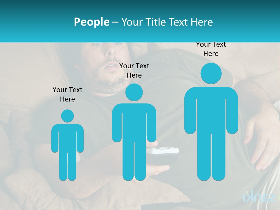 A Man Laying On A Couch Holding A Remote Control PowerPoint Template