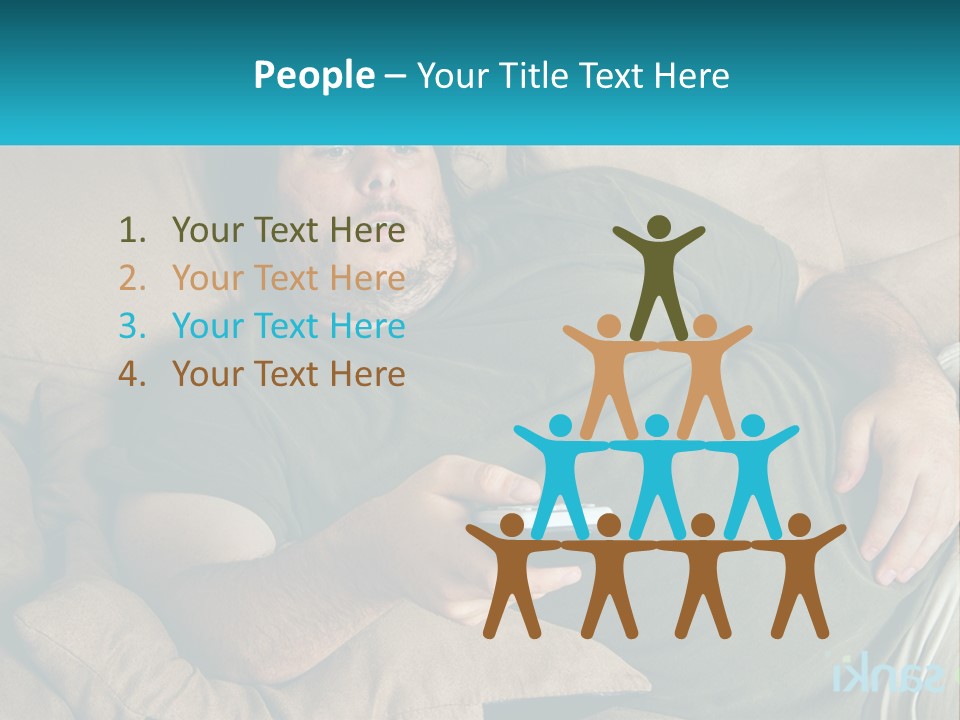 A Man Laying On A Couch Holding A Remote Control PowerPoint Template