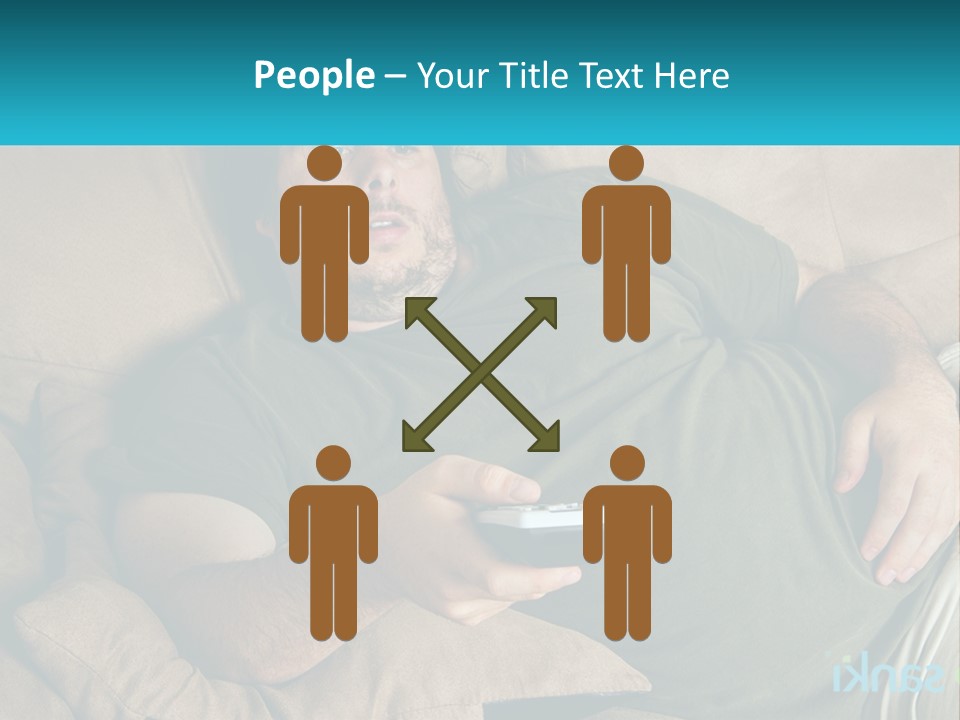 A Man Laying On A Couch Holding A Remote Control PowerPoint Template