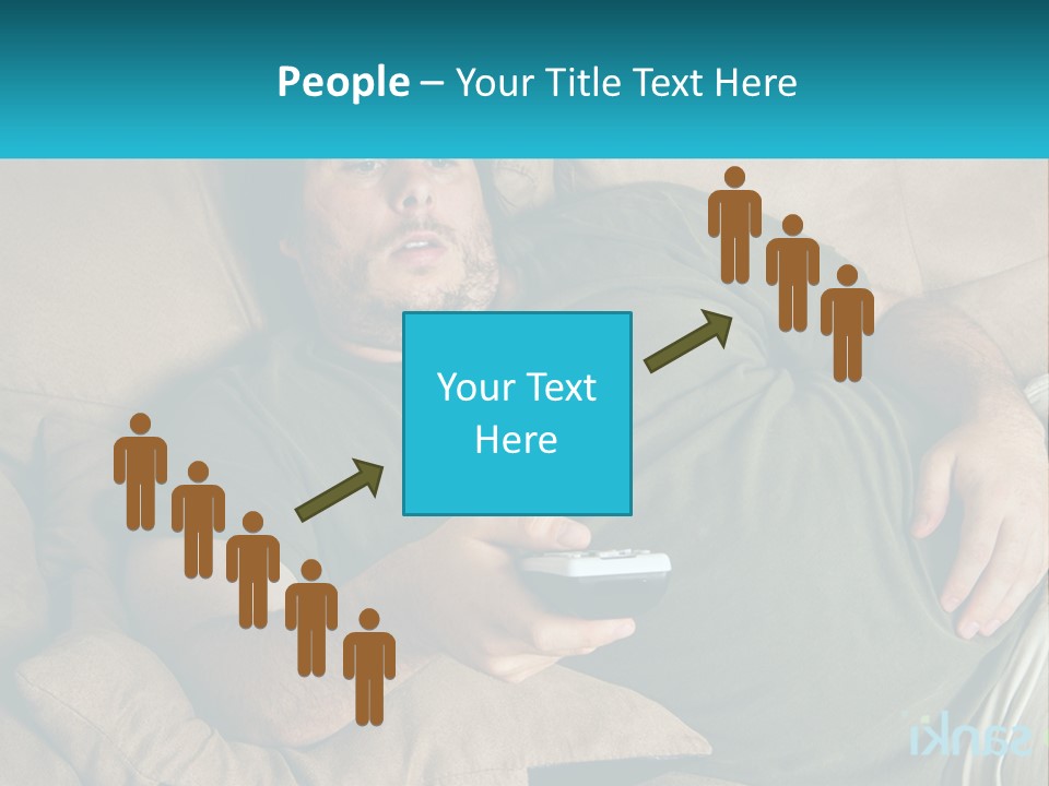 A Man Laying On A Couch Holding A Remote Control PowerPoint Template