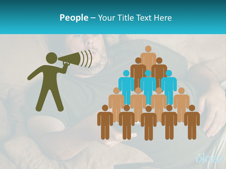 A Man Laying On A Couch Holding A Remote Control PowerPoint Template