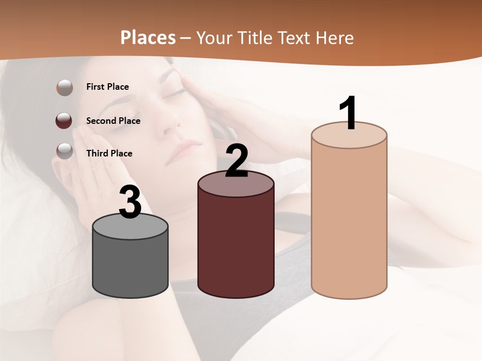 A Woman Laying In Bed With Her Eyes Closed PowerPoint Template