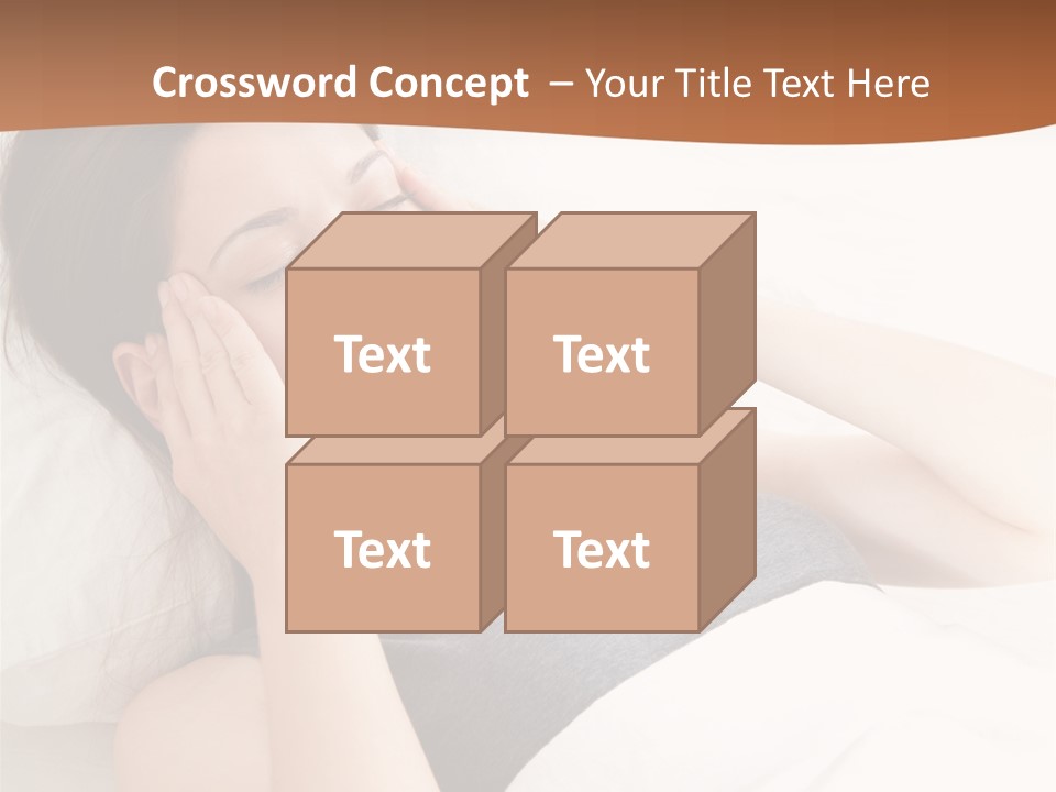 A Woman Laying In Bed With Her Eyes Closed PowerPoint Template