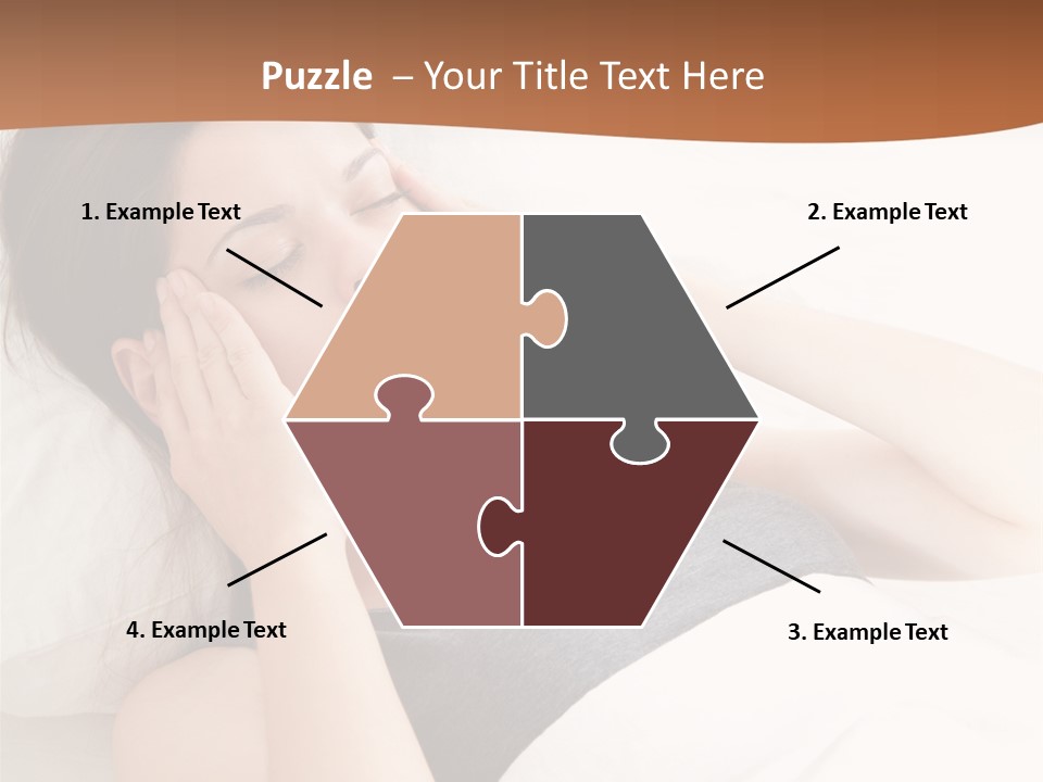 A Woman Laying In Bed With Her Eyes Closed PowerPoint Template