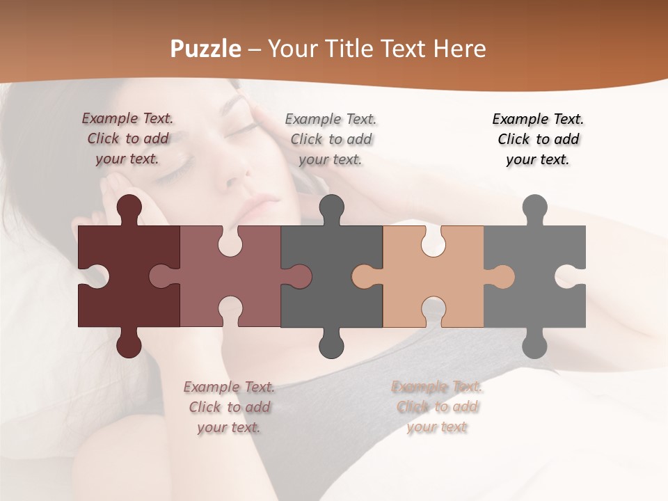 A Woman Laying In Bed With Her Eyes Closed PowerPoint Template