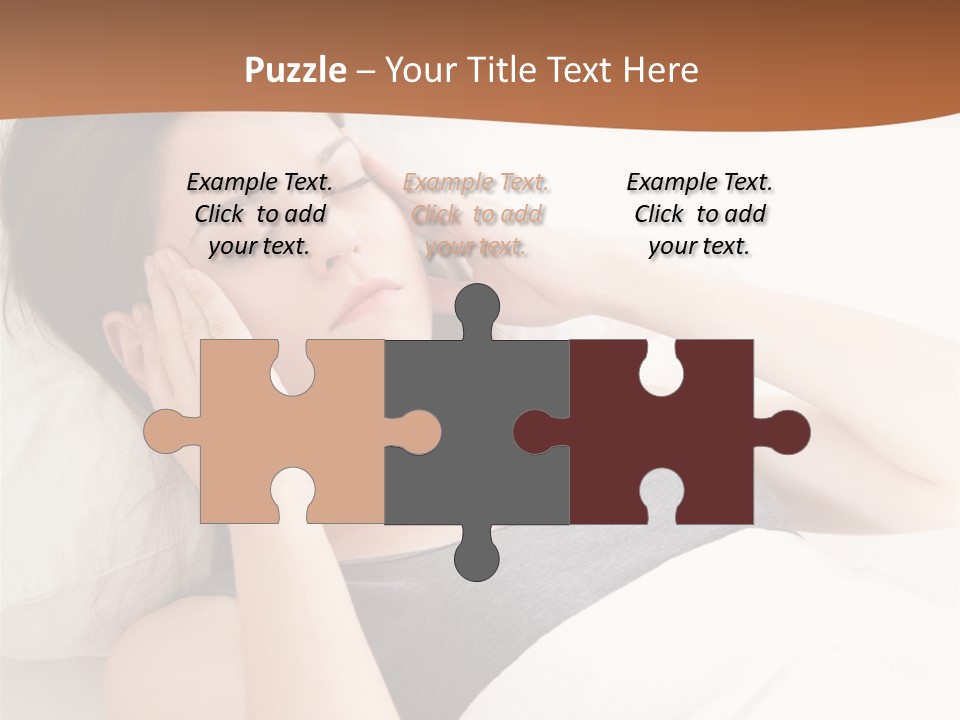 A Woman Laying In Bed With Her Eyes Closed PowerPoint Template