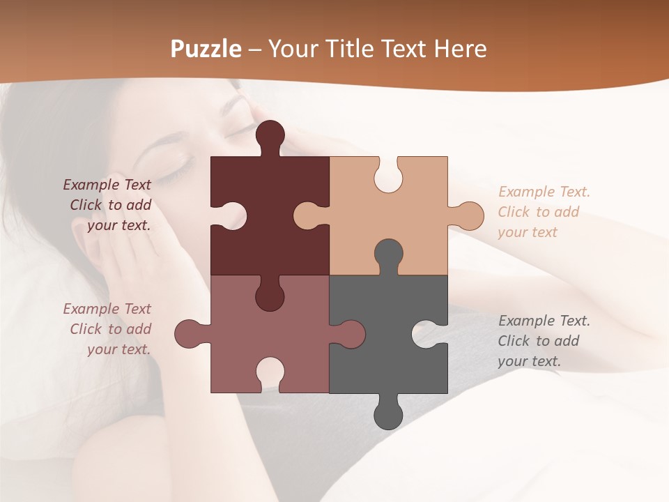 A Woman Laying In Bed With Her Eyes Closed PowerPoint Template