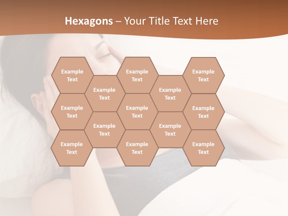 A Woman Laying In Bed With Her Eyes Closed PowerPoint Template