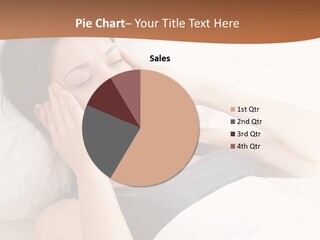 A Woman Laying In Bed With Her Eyes Closed PowerPoint Template