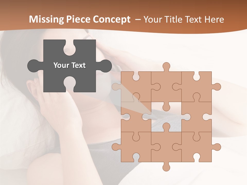 A Woman Laying In Bed With Her Eyes Closed PowerPoint Template