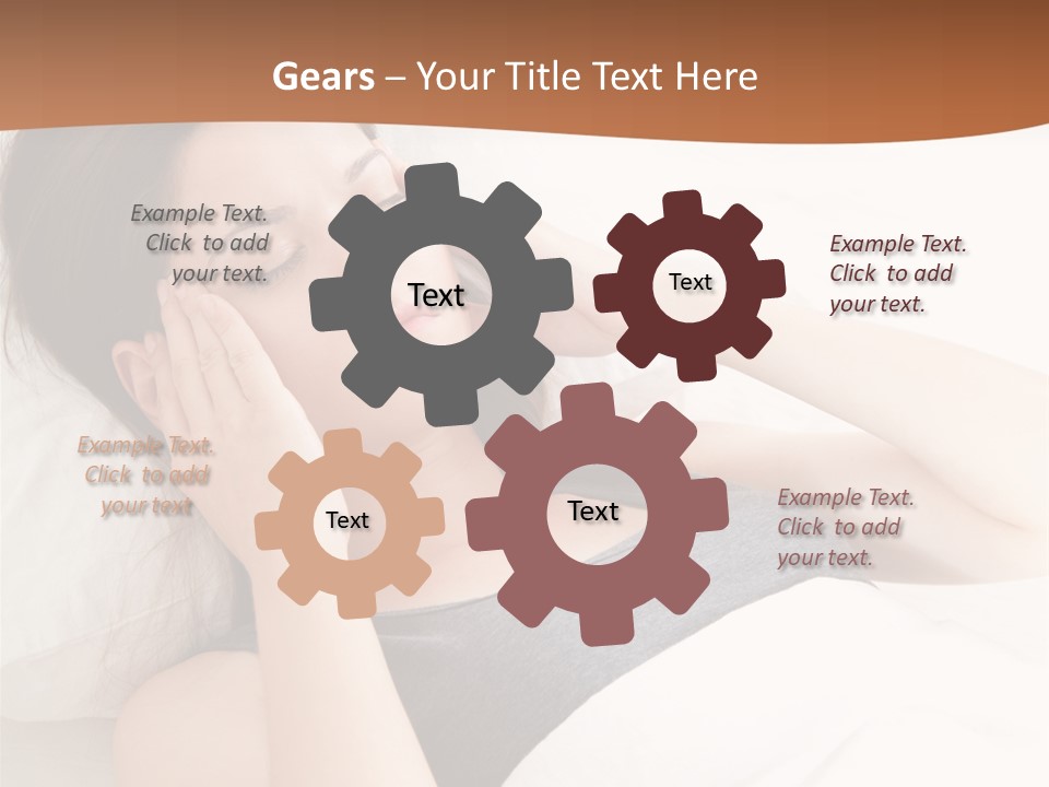 A Woman Laying In Bed With Her Eyes Closed PowerPoint Template