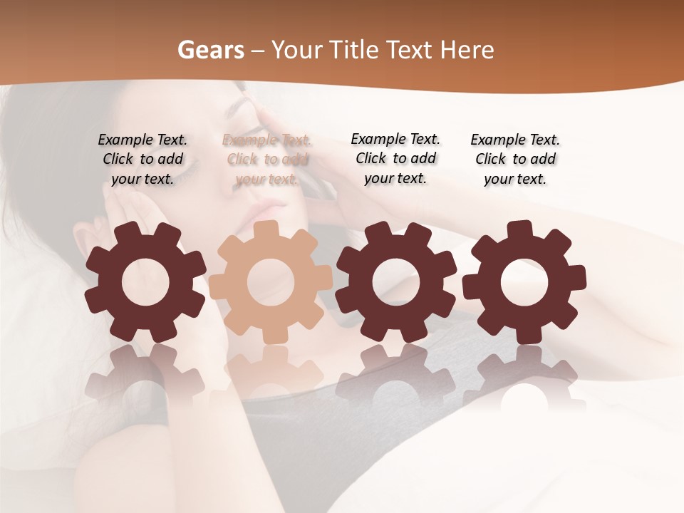 A Woman Laying In Bed With Her Eyes Closed PowerPoint Template