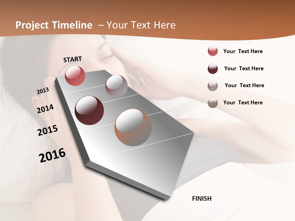 A Woman Laying In Bed With Her Eyes Closed PowerPoint Template