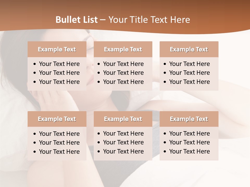 A Woman Laying In Bed With Her Eyes Closed PowerPoint Template