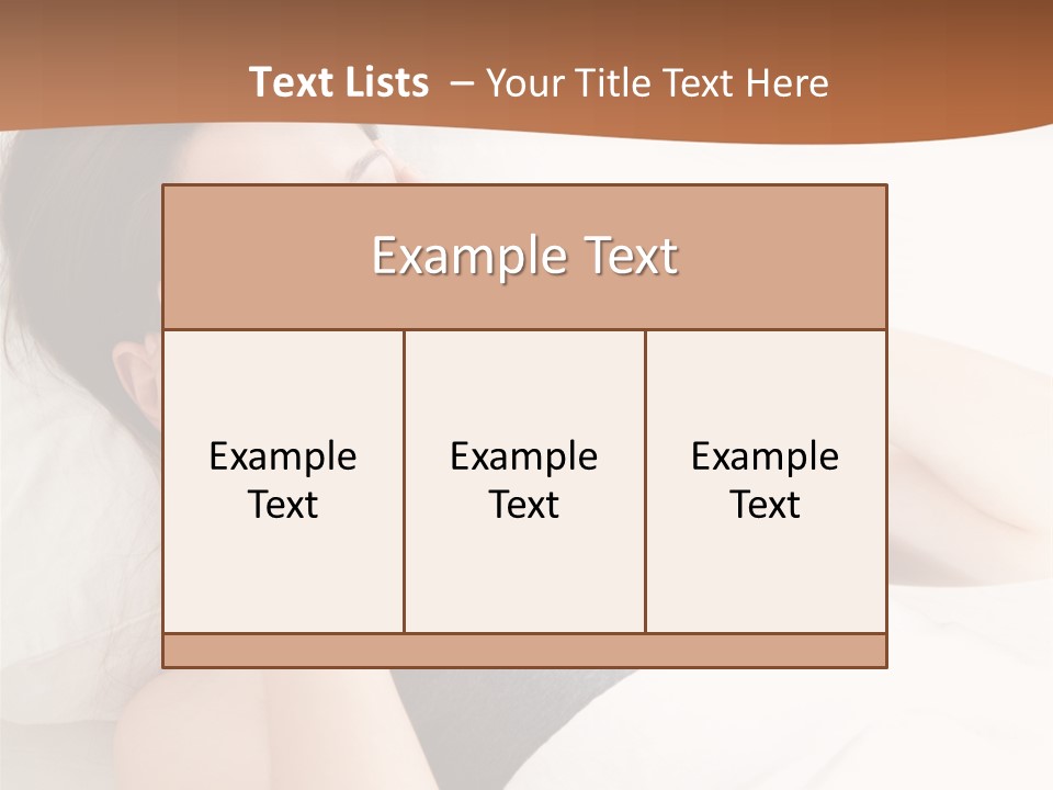 A Woman Laying In Bed With Her Eyes Closed PowerPoint Template