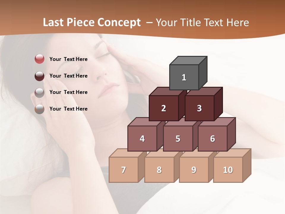 A Woman Laying In Bed With Her Eyes Closed PowerPoint Template