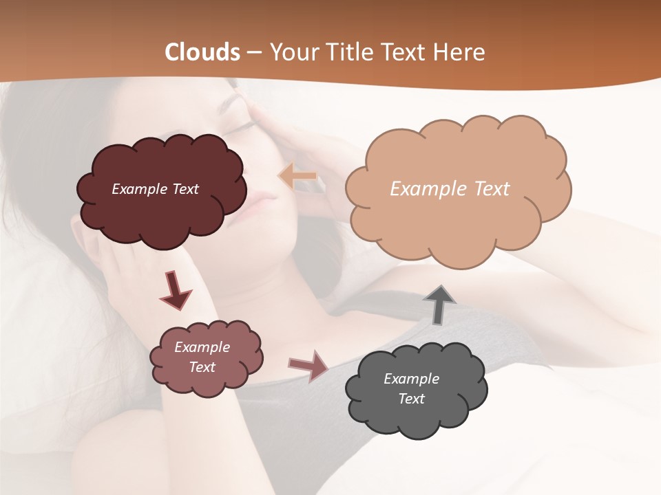 A Woman Laying In Bed With Her Eyes Closed PowerPoint Template