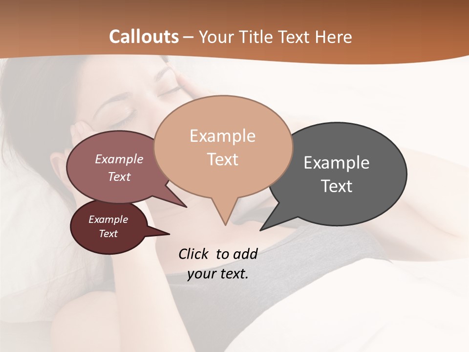 A Woman Laying In Bed With Her Eyes Closed PowerPoint Template