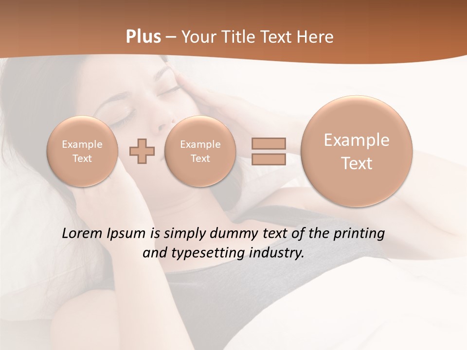 A Woman Laying In Bed With Her Eyes Closed PowerPoint Template
