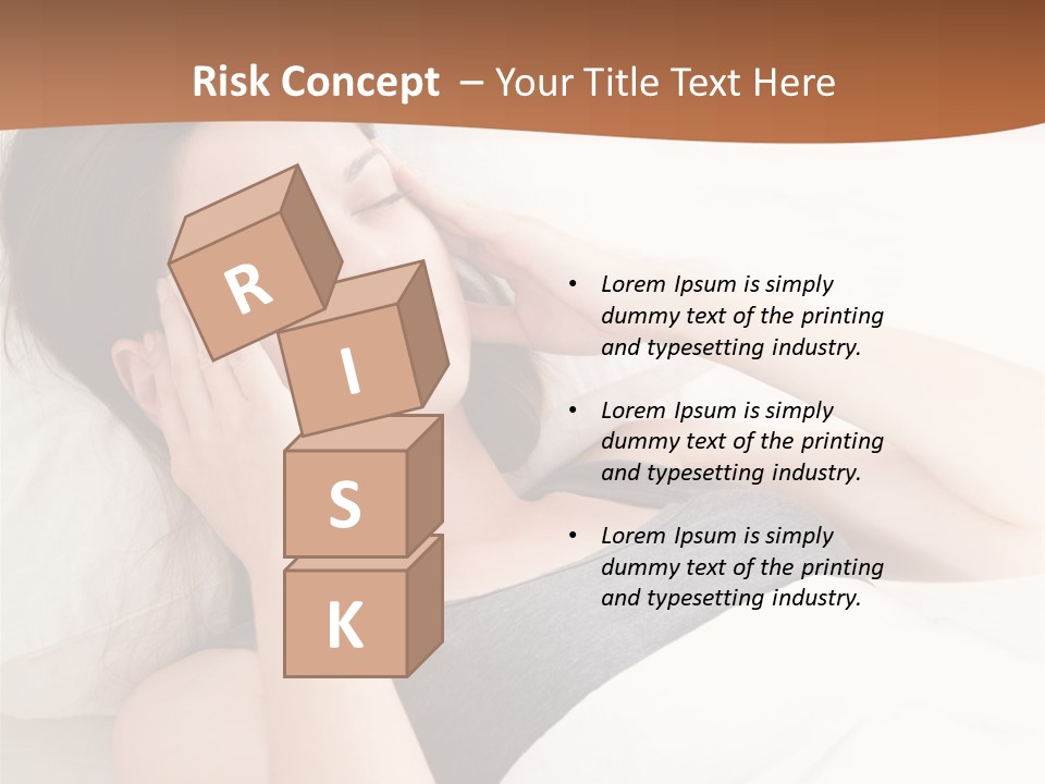 A Woman Laying In Bed With Her Eyes Closed PowerPoint Template