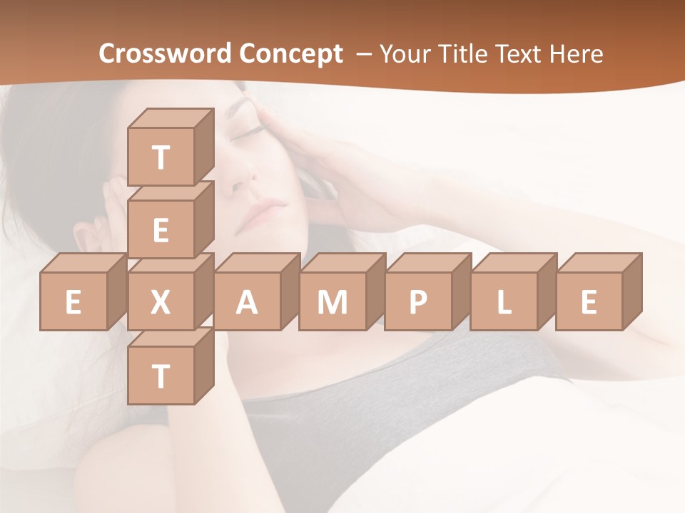 A Woman Laying In Bed With Her Eyes Closed PowerPoint Template