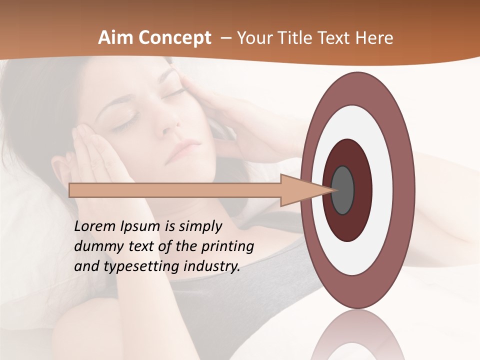 A Woman Laying In Bed With Her Eyes Closed PowerPoint Template