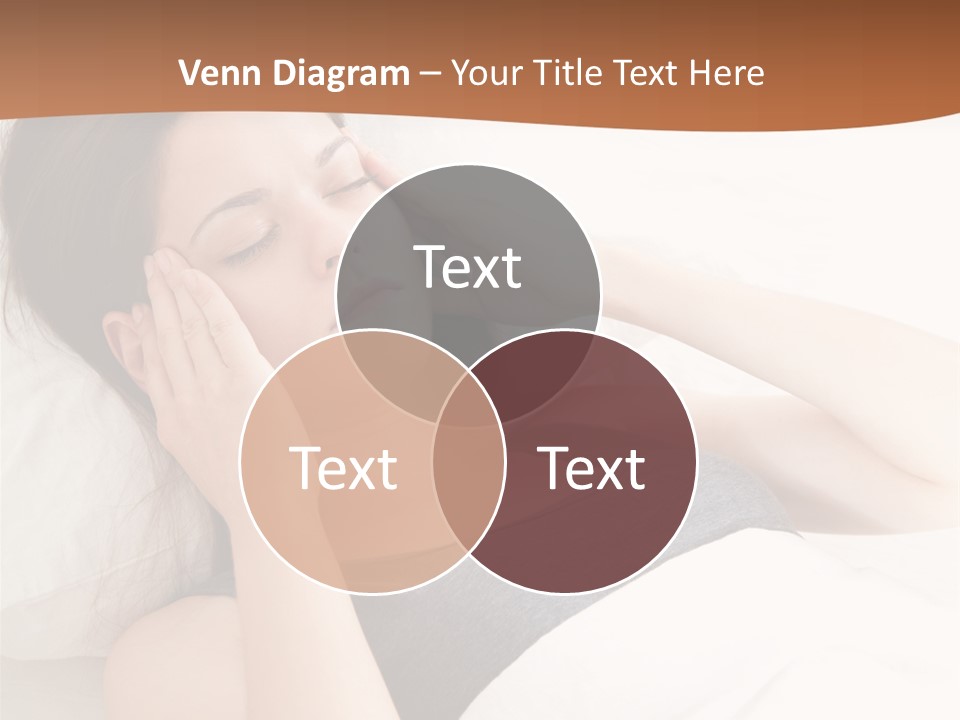A Woman Laying In Bed With Her Eyes Closed PowerPoint Template