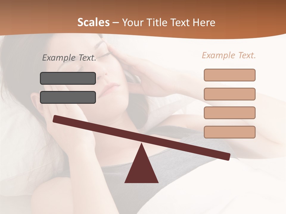 A Woman Laying In Bed With Her Eyes Closed PowerPoint Template