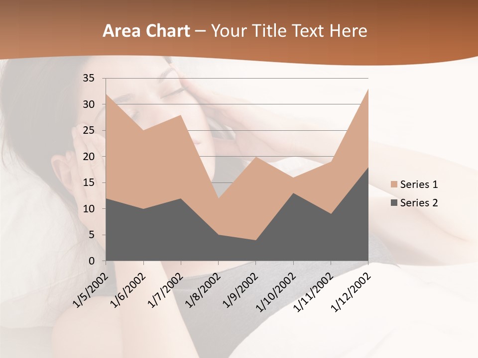 A Woman Laying In Bed With Her Eyes Closed PowerPoint Template