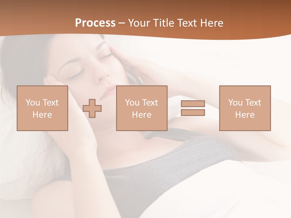 A Woman Laying In Bed With Her Eyes Closed PowerPoint Template
