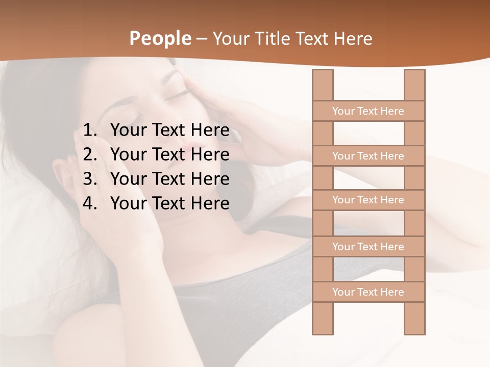 A Woman Laying In Bed With Her Eyes Closed PowerPoint Template