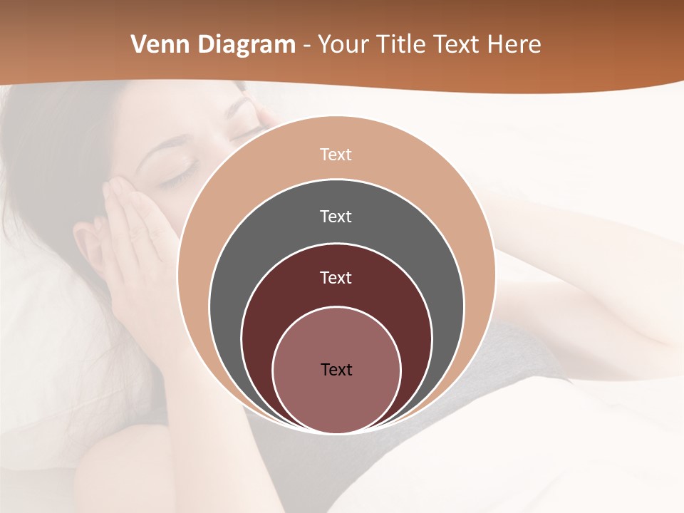 A Woman Laying In Bed With Her Eyes Closed PowerPoint Template
