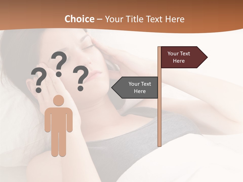 A Woman Laying In Bed With Her Eyes Closed PowerPoint Template