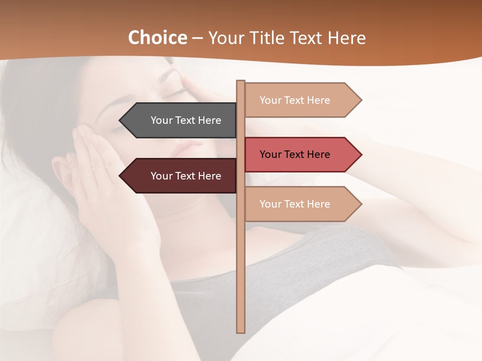 A Woman Laying In Bed With Her Eyes Closed PowerPoint Template