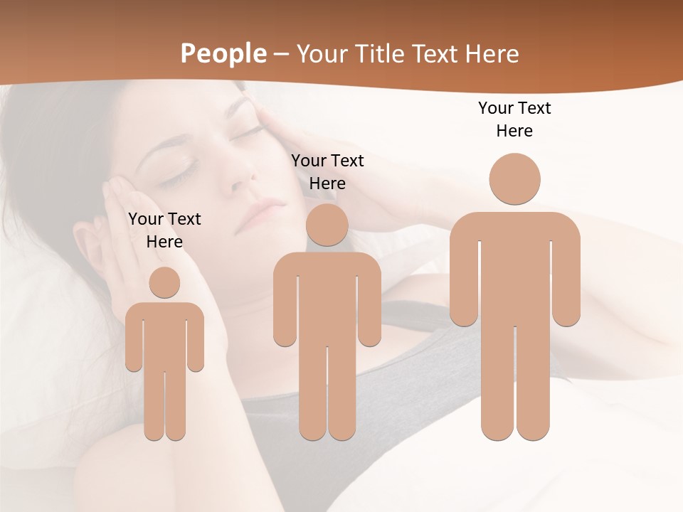 A Woman Laying In Bed With Her Eyes Closed PowerPoint Template