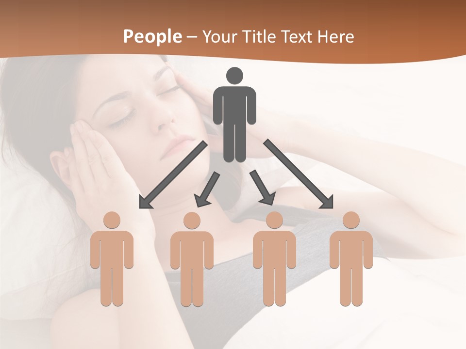 A Woman Laying In Bed With Her Eyes Closed PowerPoint Template