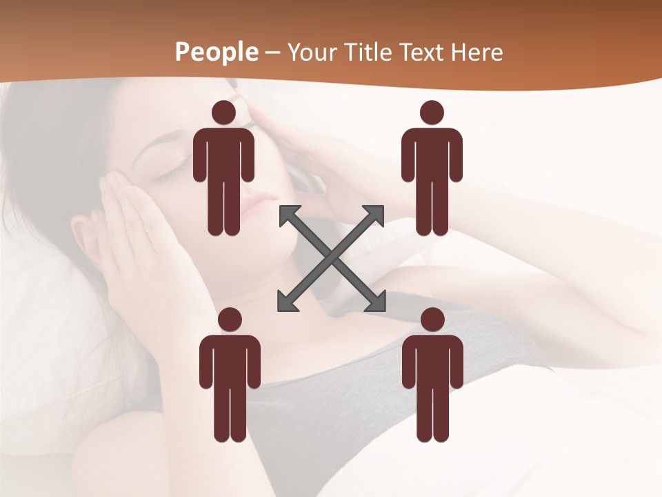 A Woman Laying In Bed With Her Eyes Closed PowerPoint Template