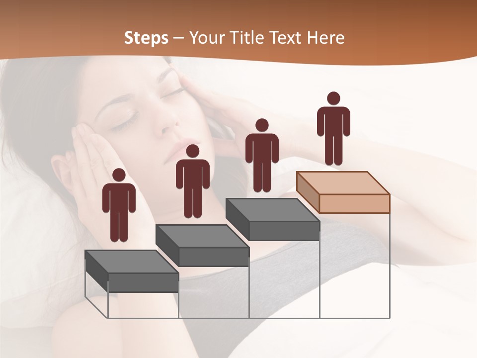 A Woman Laying In Bed With Her Eyes Closed PowerPoint Template