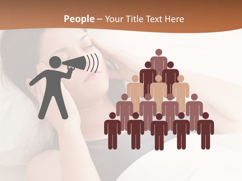 A Woman Laying In Bed With Her Eyes Closed PowerPoint Template